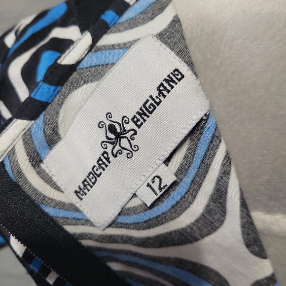 Madcap England Dollierocker Op Art Mod Dress Blue - Picture 6 of 8